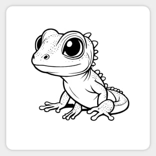 Cute Baby Gecko Animal Outline Sticker